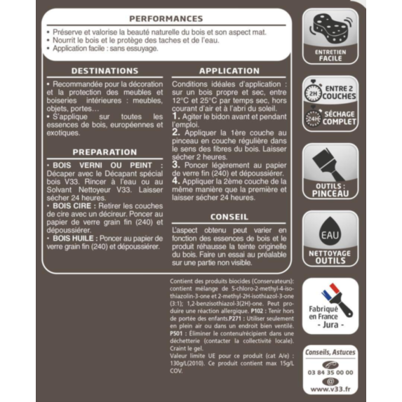 Huile & protection palissandre 0,5 L - V33