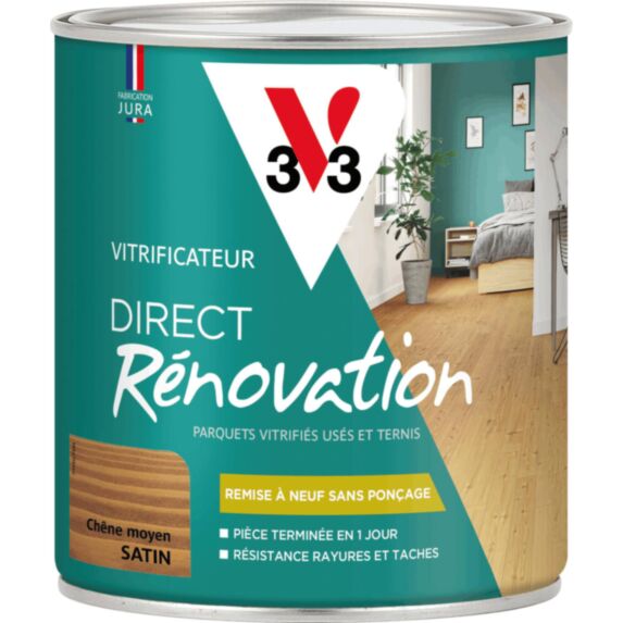 Vitrificateur renovation incolore chêne moyen satin 0,75 L - V33