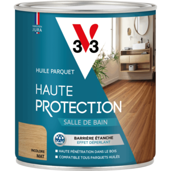 Huile parquet haute protection salle de bain mat incolore 0,75 L - V33