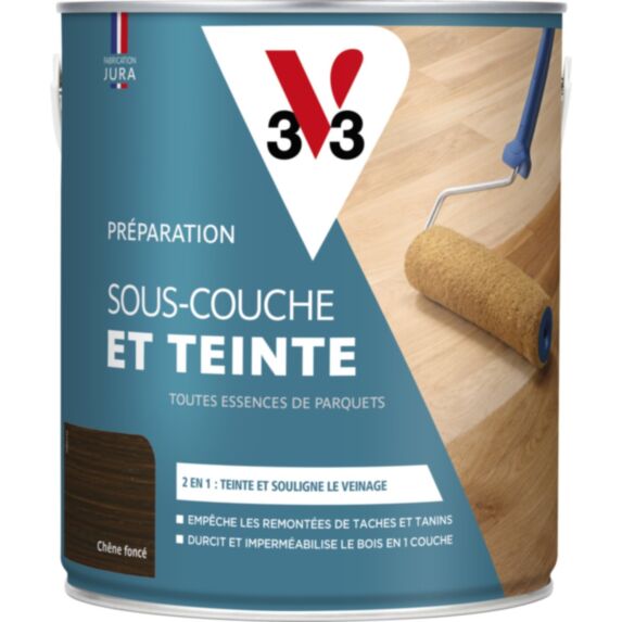 Sous-couche & teinte parquets chêne foncé 2,5 L - V33