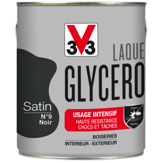 Laque glycero satin 2L noir - V33