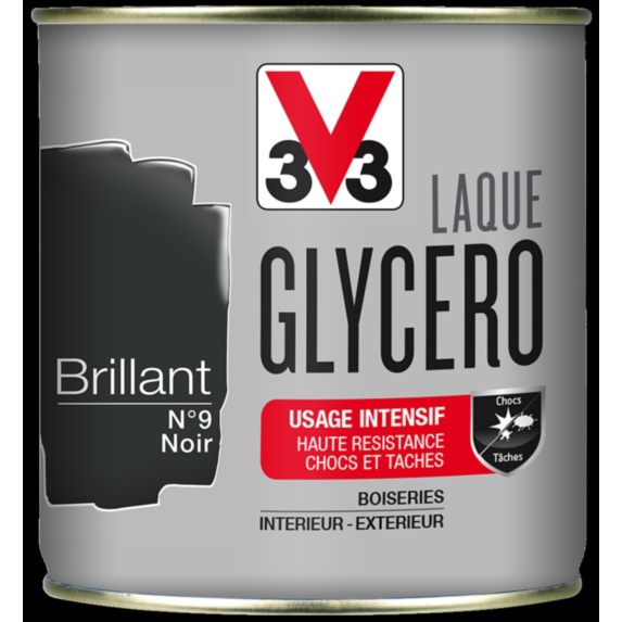 laque glycero brillante 0,5L noir - V33