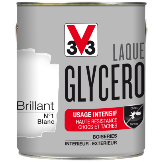 Laque glycéro brillante 2L blanc - V33