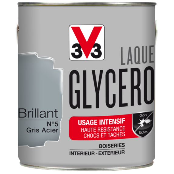 Laque glycero brillante 2L gris acier - V33