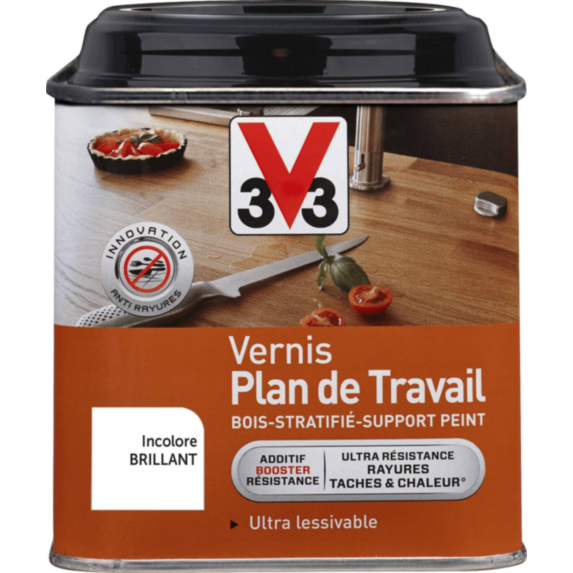 Vernis plan de travail brillant incolore 0,5 L - V33