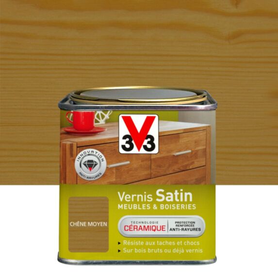 Vernis meubles & boiseries satin chêne moyen 0,5 L - V33