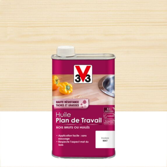 Huile de protection pour plan de travail incolore 0,5 L - V33