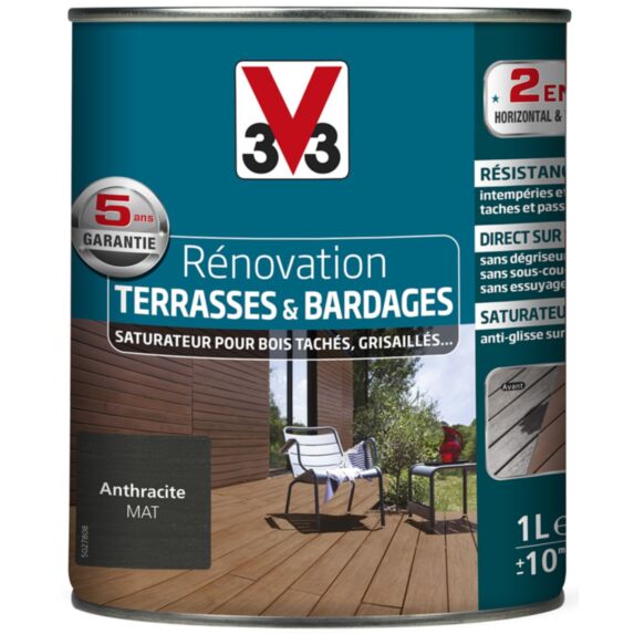 Rénovation Terrasses & Bardages mat anthracite 1 L - V33