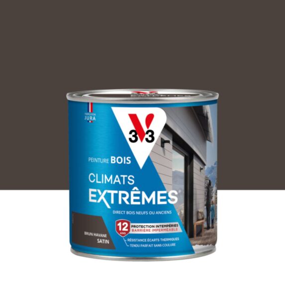 Peinture V33 Bois Climats Extrêmes Brun Havane satin 0,5 L