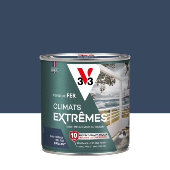 Peinture Fer Climats Extrêmes Brillant Bleu Hoggart 0,5 L
