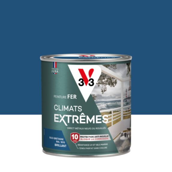 Peinture Fer Climats Extrêmes Brillant Bleu Bretagne 0,5 L