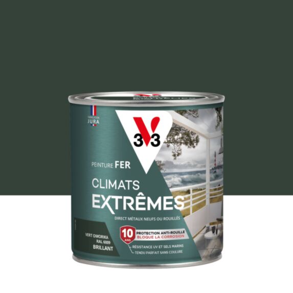 Peinture Fer Climats Extrêmes Brillant Vert Omorika 0,5 L