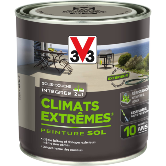 Peinture Sols Extérieurs Climats Extrêmes Satin Argile 0.5 L - V33