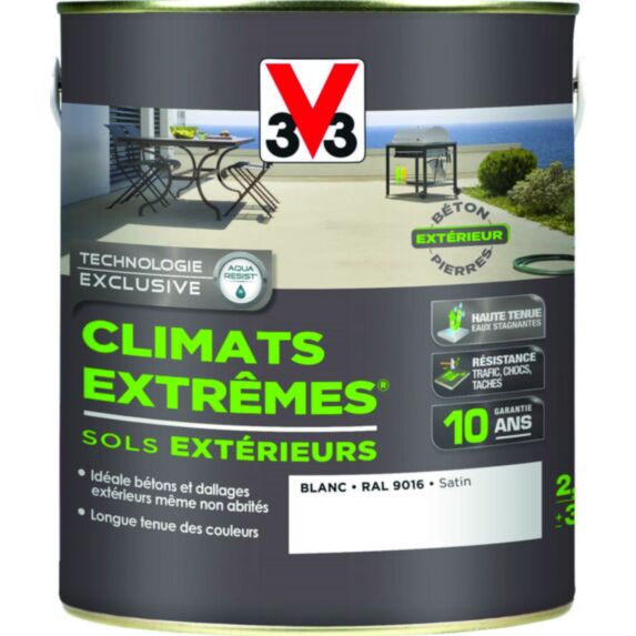Peinture Sols Extérieurs Climats Extrêmes Satin Blanc 2,5L - V33