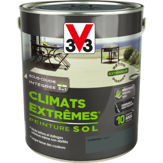 Peinture Sols Extérieurs Climats Extrêmes Satin Carbone 2.5 L - V33