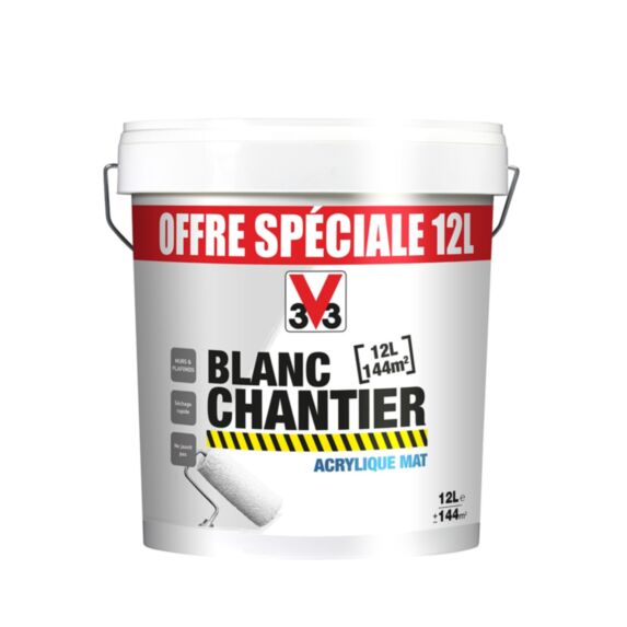 Peinture Murs & Plafonds Blanc Chantier mat 12L - V33