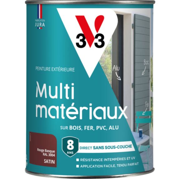 Peinture multi-supports direct protect satin 1.5L rouge basque - V33
