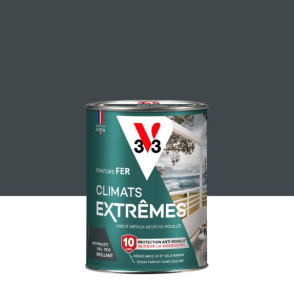Peinture Fer Climats Extrêmes Brillant Anthracite 0,25 L - V33