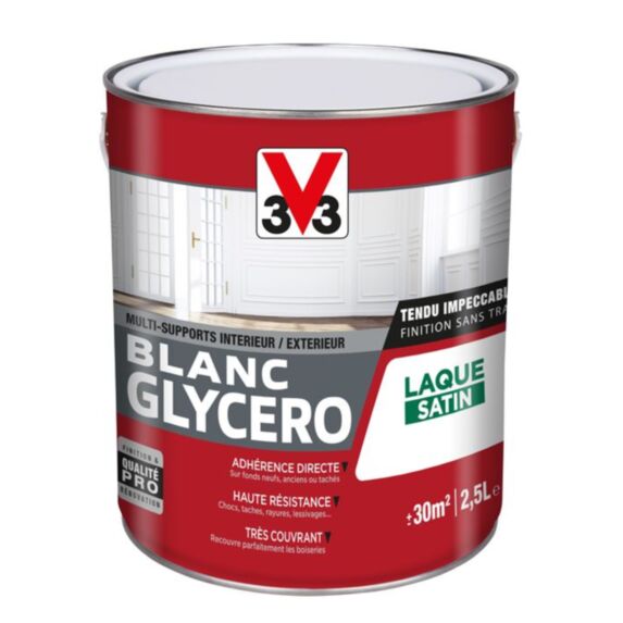 Peinture blanc glycéro satin 2,5l