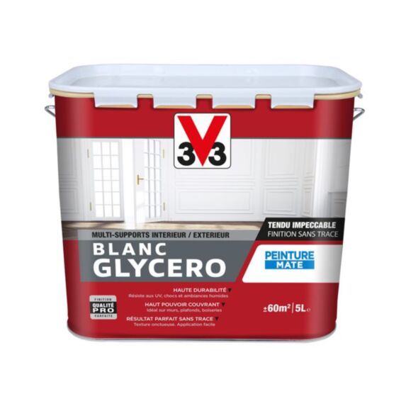 Peinture blanc glycéro mat 5l