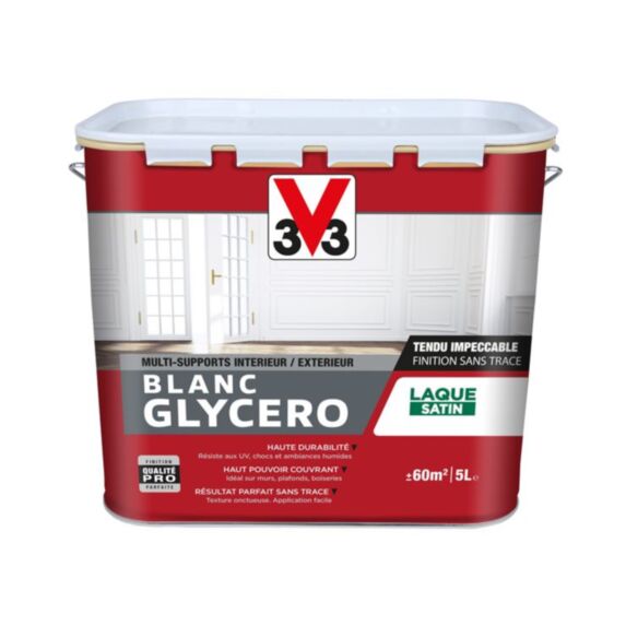 Peinture blanc glycéro satin 5l