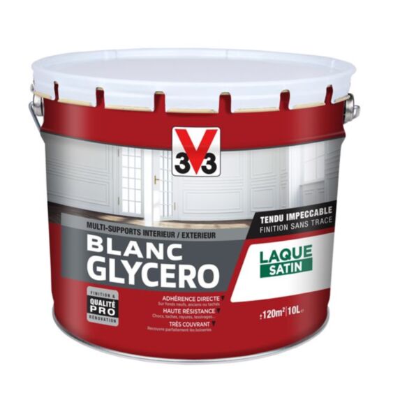 Peinture blanc glycéro satin 10l