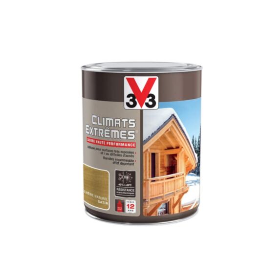 Lasure bois extérieurs climats extrêmes 1L chêne naturel - V33