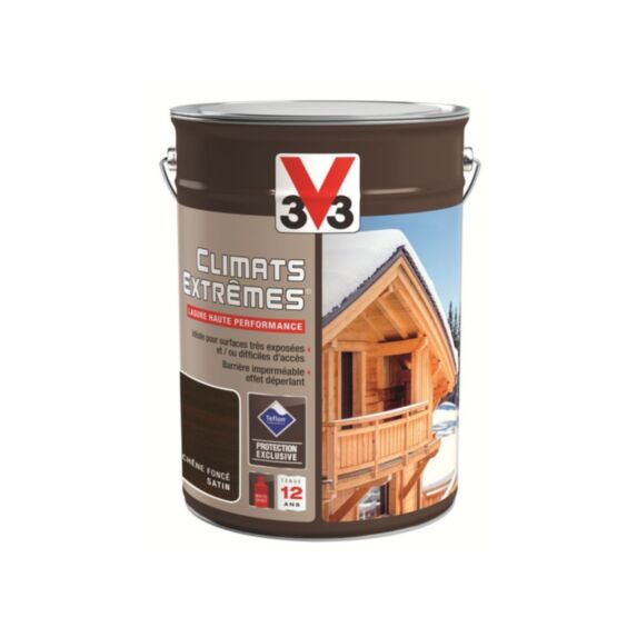 Lasure bois extérieurs climats extrêmes 5L chêne foncé - V33