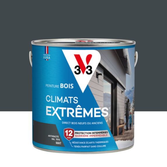 Peinture Bois Climats Extrêmes Mat Anthracite 2 L