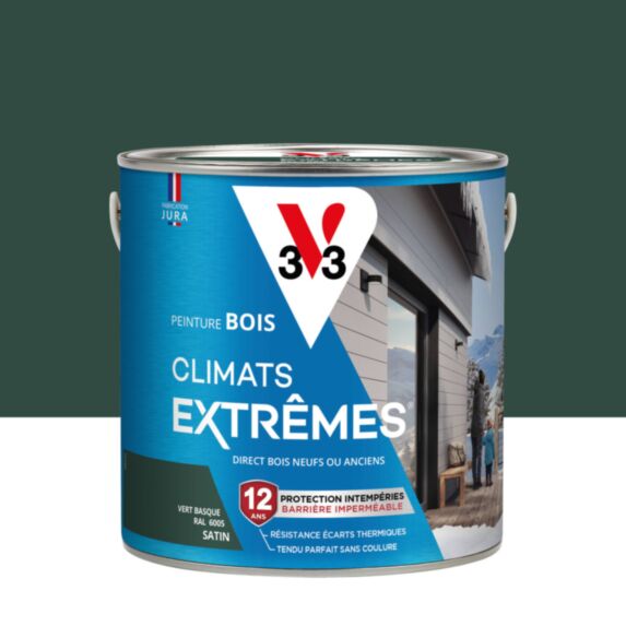 Peinture Bois Climats Extrêmes Satin Vert Basque 2 L