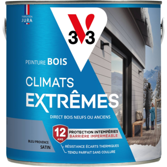 Peinture Bois Climats Extrêmes Satin Bleu Provence 2 L