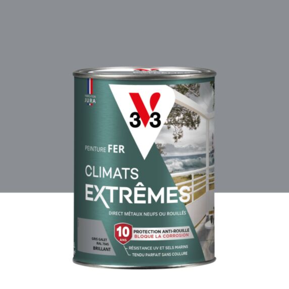 Peinture Fer Climats Extrêmes Brillant Gris Galet 1,5 L