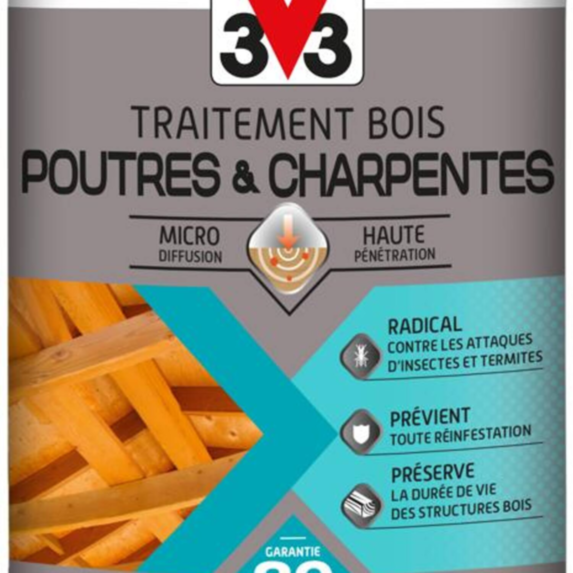 Traitement bois poutres et charpentes 1L - V33