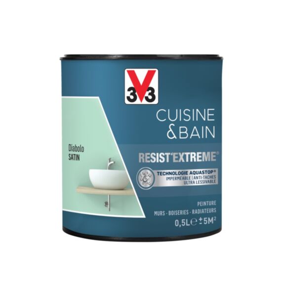 Peinture Cuisine & bain Resist'Extrême Diabolo satin 0,5L - V33