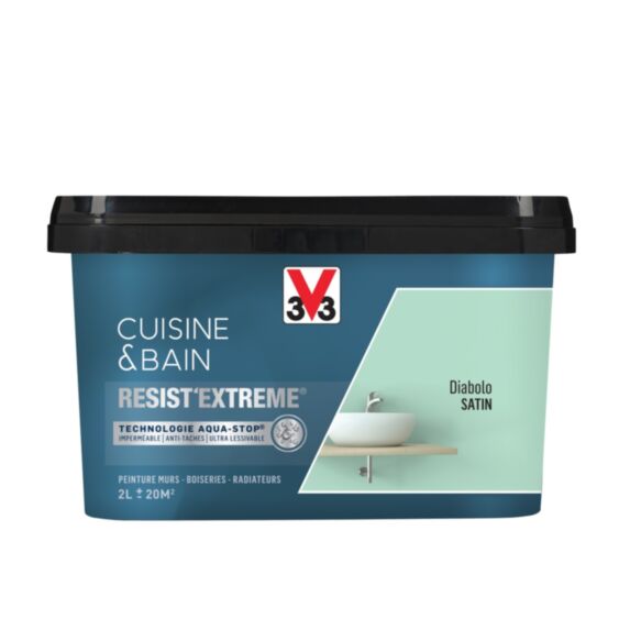 Peinture Cuisine & bain Resist'Extrême Diabolo satin 2L - V33