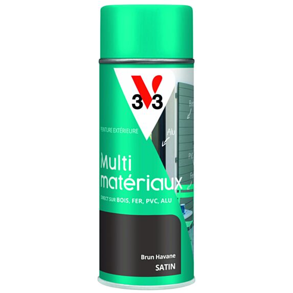 Peinture en aérosol multi matériaux brun havane 400 ml - V33