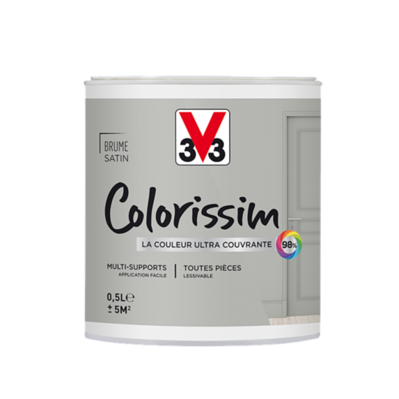 Peinture multisupport Colorissim brume satin 0,5L - V33