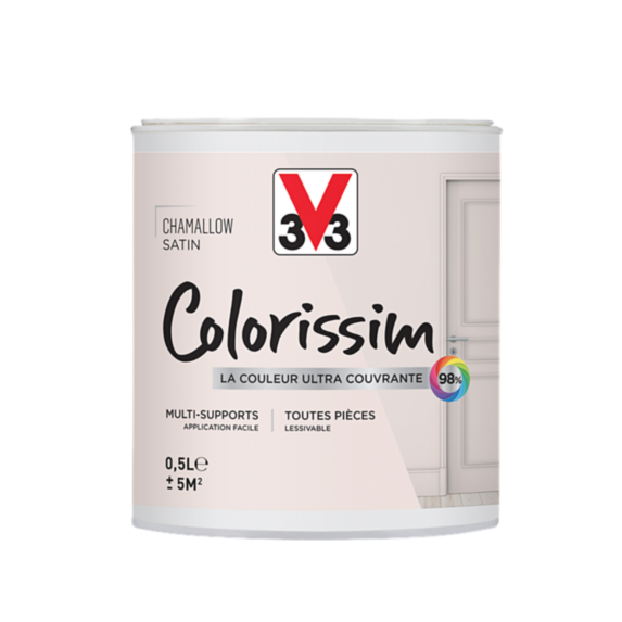 Peinture multisupport Colorissim chamallow satin 0,5L - V33