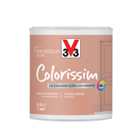 Peinture colorissim satin ocre rousillon 500 ml – - V33 