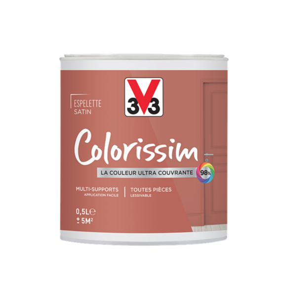 Peinture multisupport Colorissim Espelette satin 0,5L - V33