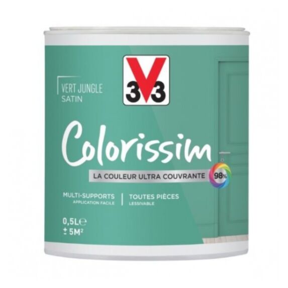 Peinture colorissim satin vert jungle 500 ml – - V33 