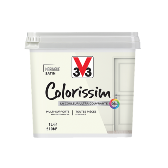 Peinture multisupport Colorissim meringue satin 1L - V33
