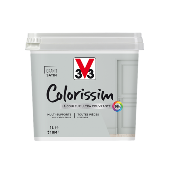 Peinture multisupport Colorissim granit satin 1L - V33