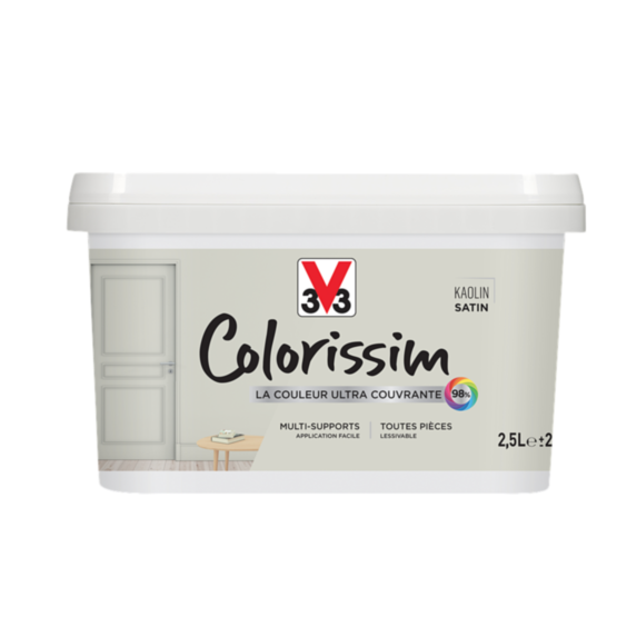 Peinture multisupport Colorissim kaolin satin 2,5L - V33