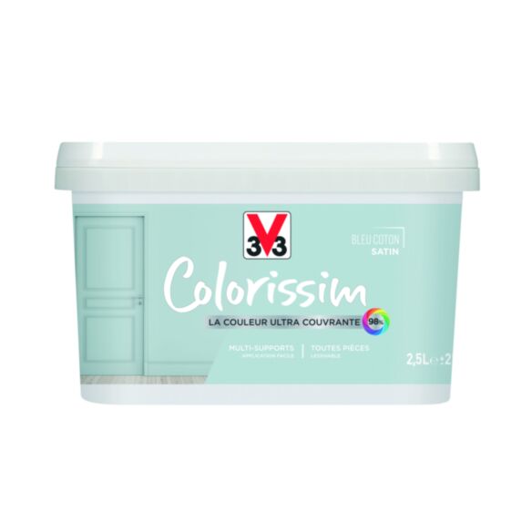 Peinture colorissim 2,5L bleu coton satin