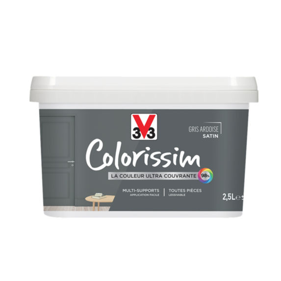 Peinture multisupport Colorissim gris ardoise satin 2,5L - V33