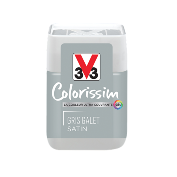 Testeur de peinture multisupport Colorissim gris galet satin 75ml - V33