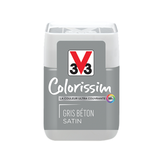 Testeur de peinture multisupport Colorissim gris béton satin 75ml - V33