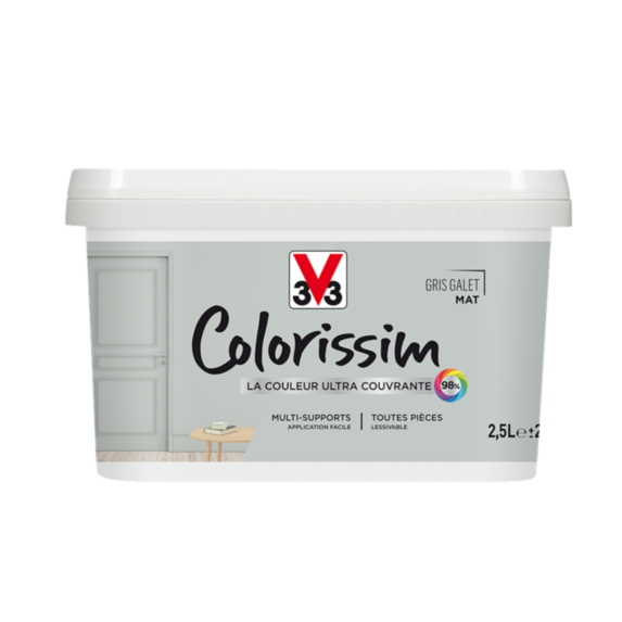Peinture multisupport Colorissim gris galet mat 2,5L - V33