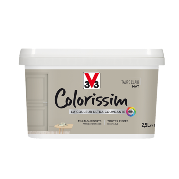 Peinture multisupport Colorissim taupe clair mat 2,5L - V33